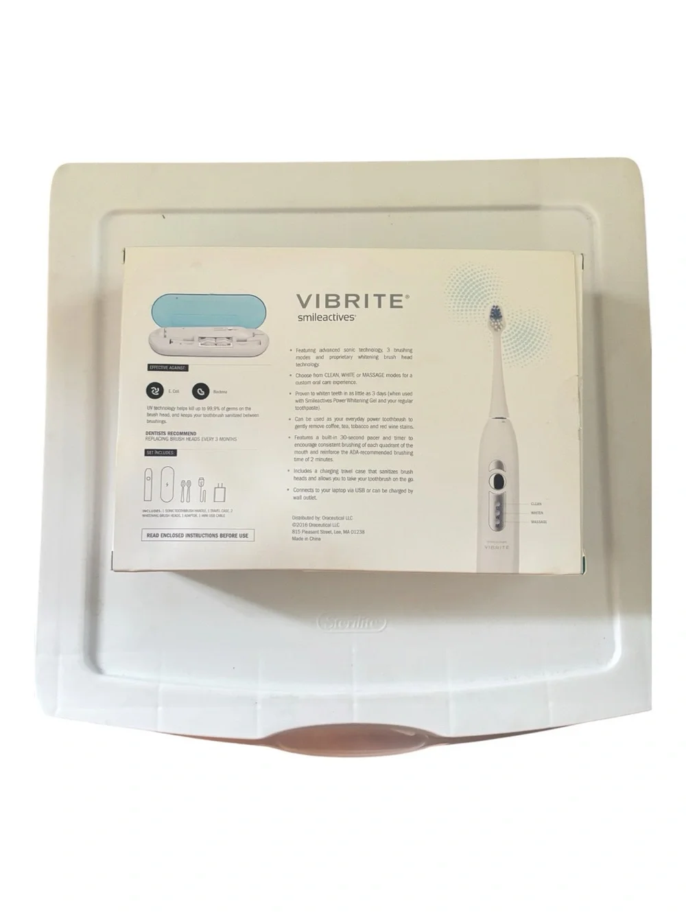 Vibrite Advanced Sonic Whitening Toothbrush — White NIB
